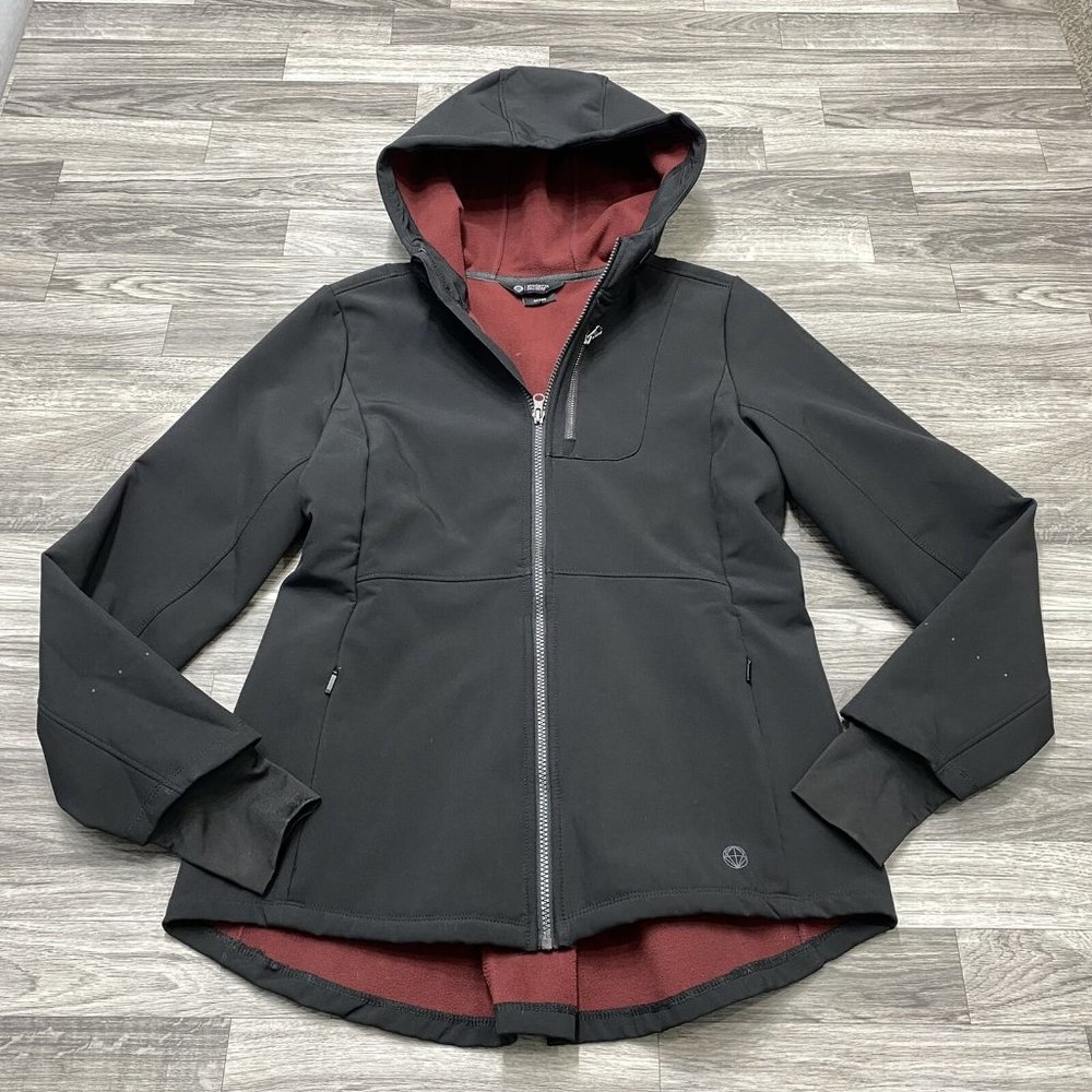MONDETTA Full Zip Up Long Sleeve Black Hooded Jacket Women's Size Medium - Picture 4 of 12